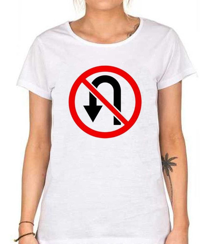 Remera De Mujer Señal No Se Puede Dar Vuelta