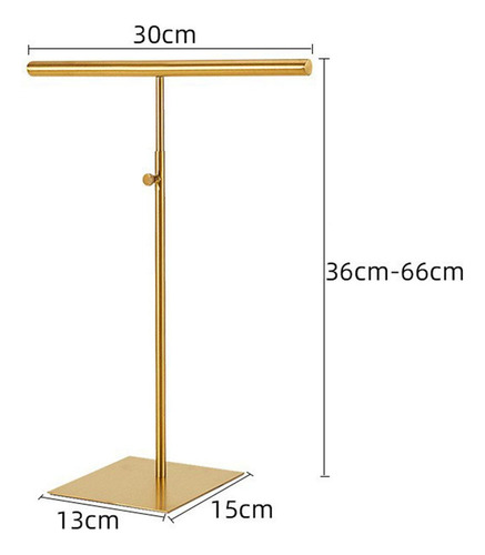 Suporte Bolsa Metal Ajustável, Tubo Redondo Dourado