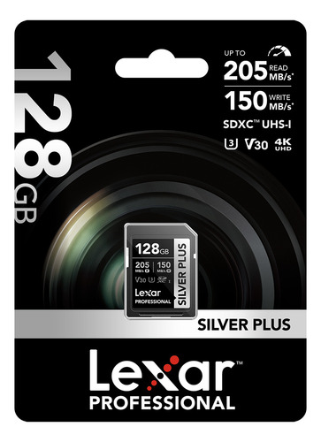 Memoria Sd 128gb Lexar Silver Plus Sdxc U3 V30 4k 205mb/s