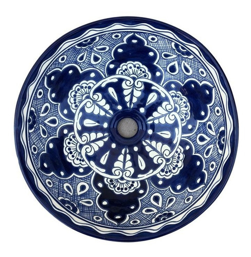 Lavabo Artesanal Tipo Talavera Liso Aguamanil Med #lame-07