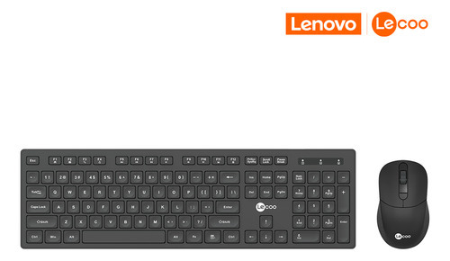 Kit Teclado E Mouse Sem Fio Lenovo Kw201 Multimidia - Preto Cor Do Teclado Preto Cor Do Mouse Preto