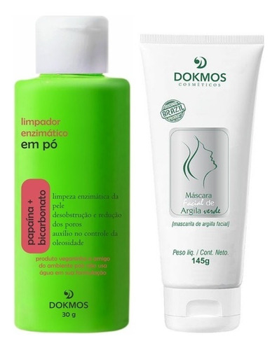 Kit Skincare Sabonete Enzimático Em Pó + Argila Verde Dokmos