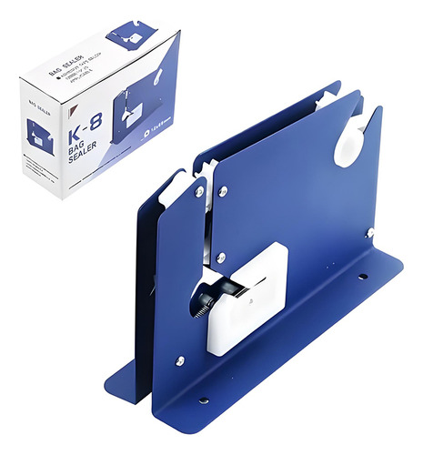 Eonspark Selladora de Bolsas con Despachador de Cinta, Cierra Bolsas Hasta 12 mm de Ancho, Ideal para Hogar, Panaderías y Supermercados, Color Azul.
