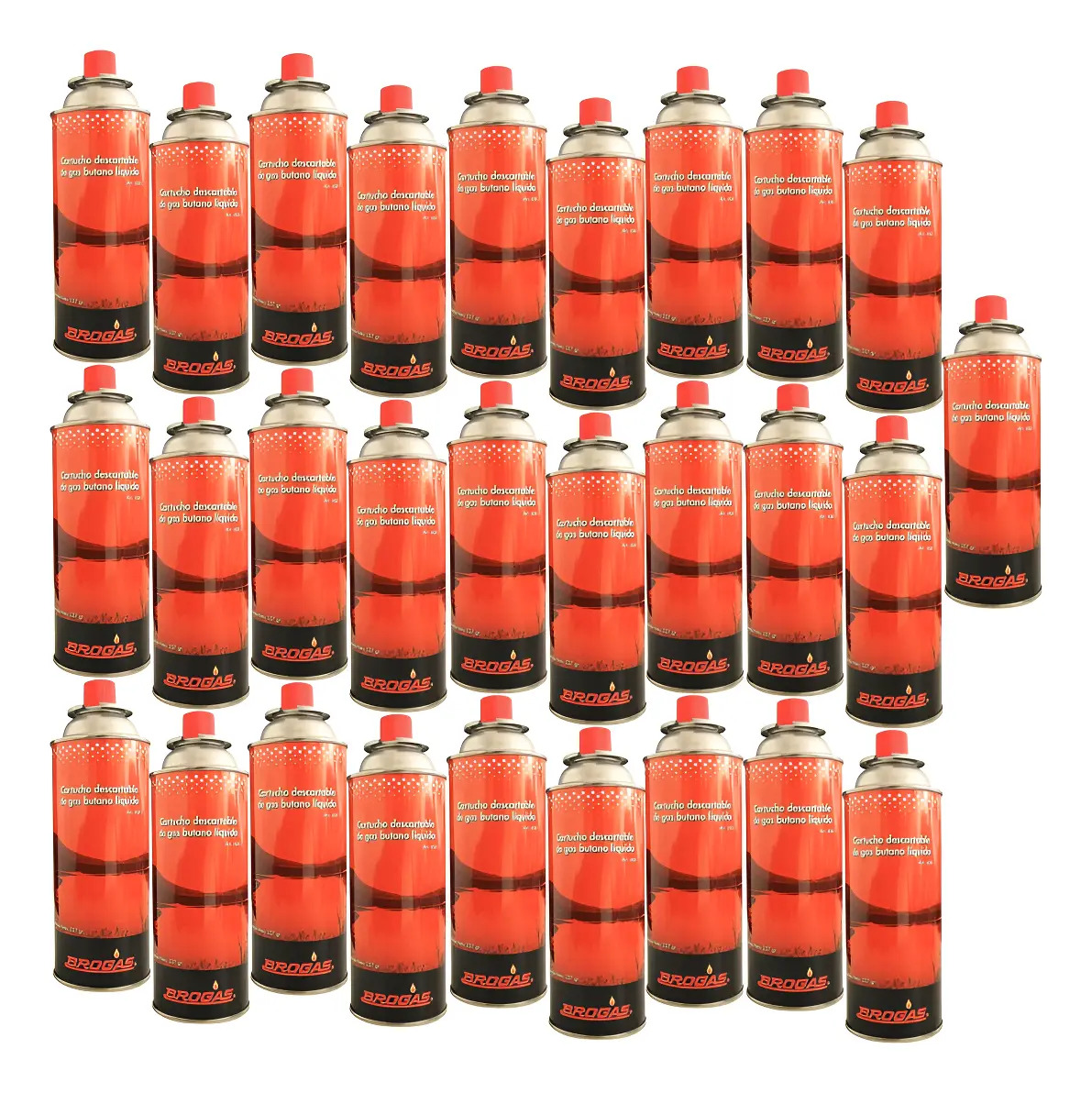 Cartucho de gas butano Brogas 466-1 de 227mL/227g - Pack por 28 unidades