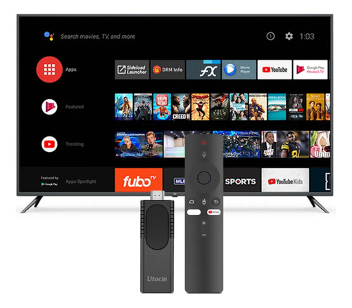 Tv Stick Android Fire 4k Utocin Wifi 5g Control Voz Smart Tv Negro De Voz