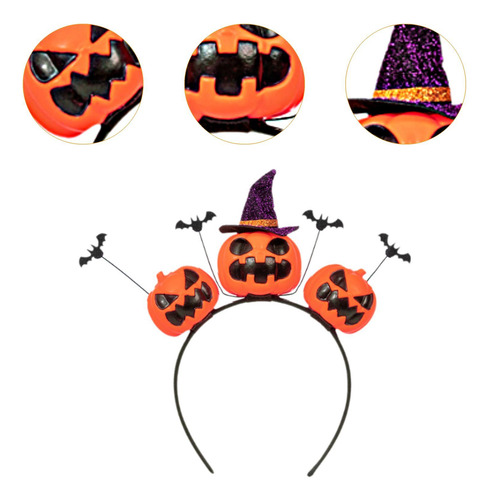 Diadema De Halloween De Calabaza Multiusos Para Decoración