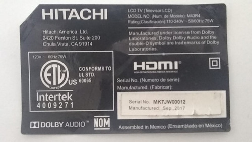 Fuente Hitachi M43r4 (Usado)