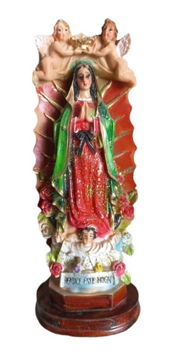 Virgen De Guadalupe C/ Ángeles En Resina Fina 