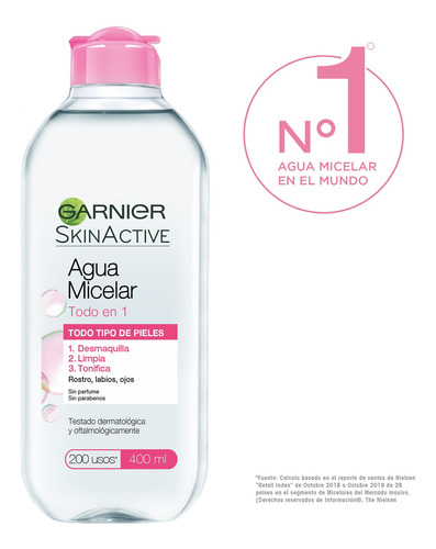 Agua Micelar Garnier Skin Active Todo En 1 X 400ml