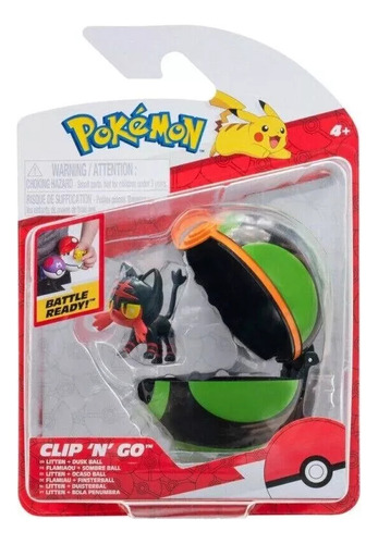 Pokémon Figura Con Pokebola - Litten Con Dusk Ball