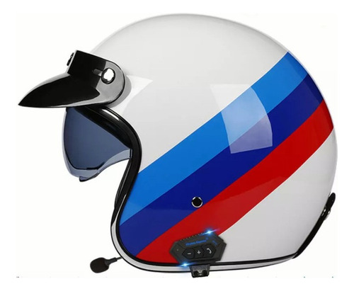 3/4 Casco De Moto Con Bluetooth, Retro,9 Modelos