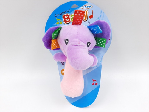 Sonajero Chillon De Peluche Para Bebe Elefante