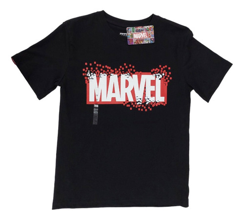 Polera Juvenil Negra Marvel