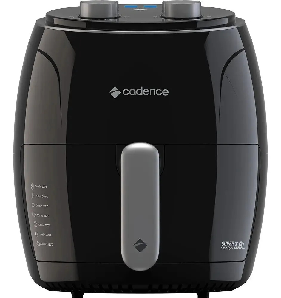 Fritadeira Sem Óleo Super Cook Fryer Frt410 3,8l Cadence Cor Preto