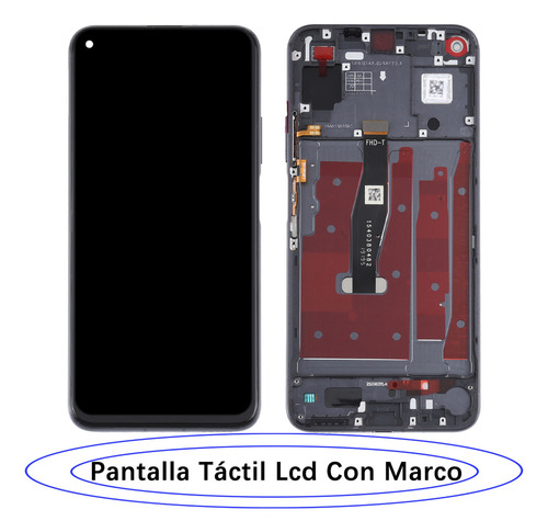 (Negro)Pantalla Para Huawei Nova 5t / Honor 20 Con Marco