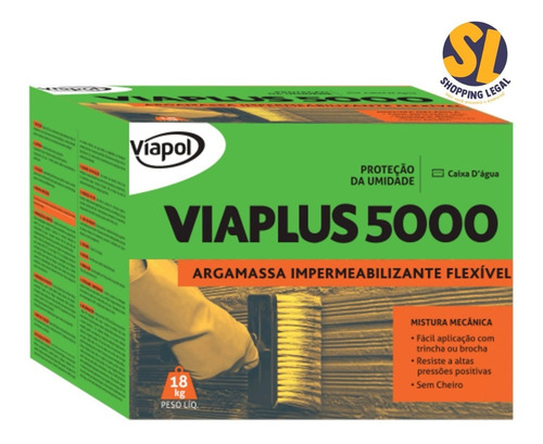 Imagem 1 de 6 de Impermeabilizante Viaplus 5000 Caixa 18kg - Viapol