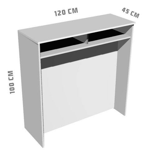 Imagen 3 de 10 de Barra Desayunadora Con Bodega Y Barral Aluminio De Melamina - Brissio - 360