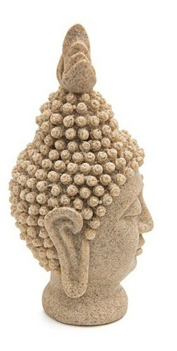 Escultura Cabeza Buda (feng-shui) - Piedra Beige - 15cm