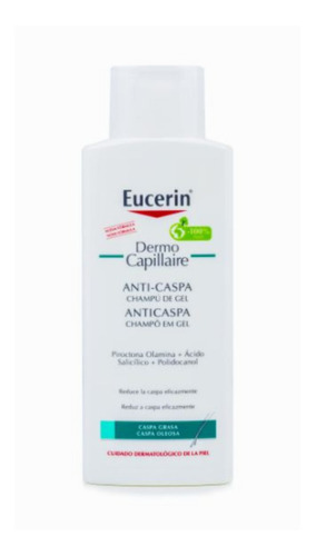 Eucerin Dermocapillaire Shampoo Gel Anticaspa Grasa X 250 Ml