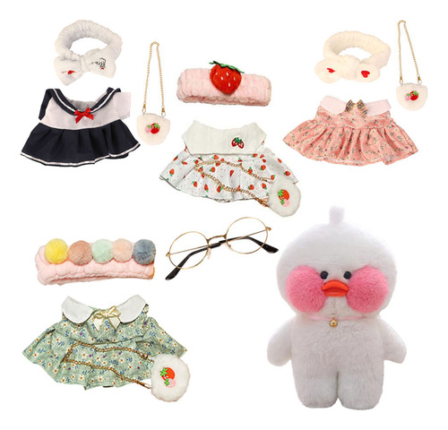 Pato De Peluche Lalafanfan, 4 Piezas, Accesorios De Ropa Y G