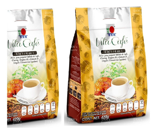 2 Pack Vita Café Dxn  6 En 1 Hongo Ganoderma, Ginseng