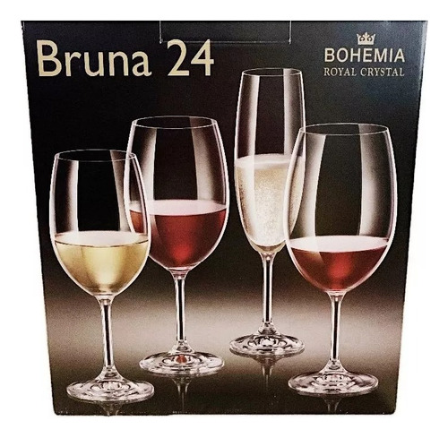 Copas De Cristal Bohemia Bruna Set De 24 Copas.