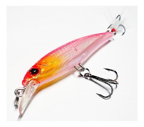 Isca Artificial Minnow 8g- Deyu - Branco E Rosa