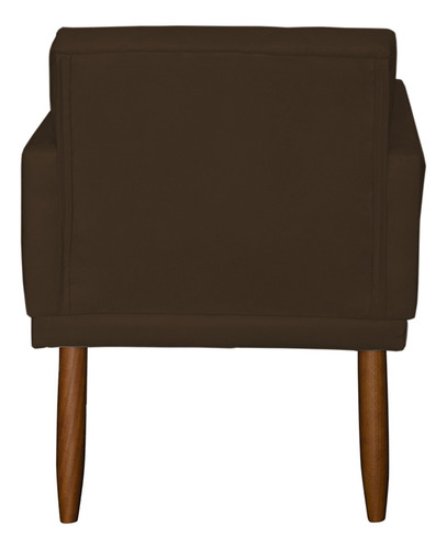Kit 4 Poltronas Decorativas Reforçadas Para Sala De Recepção Cor Marrom Desenho Do Tecido Suede Liso