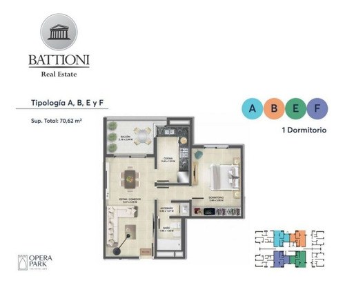 Imagen 7 de 8 de Cerro De Las Rosas - Departamentos 1 Dorm En Venta Opera Parck