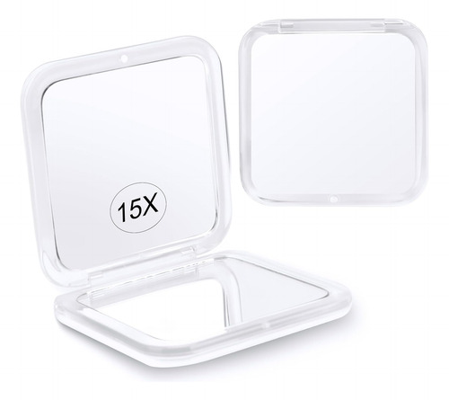 Espejo De Maquillaje Compacto 15x Portátil Y Plegable