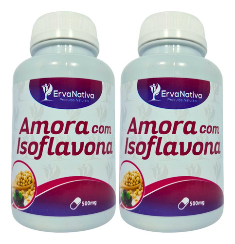 Amora Com Isoflavona 100 Cápsulas 500mg Hormônios Da Mulher Sabor Neutro