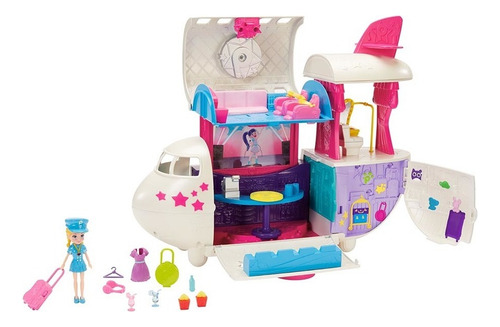 Set De Juego Polly Pocket Jet Aventuras Fabulosas Con Muñeca Multicolor