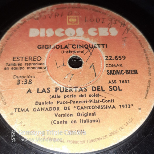 Simple Gigliola Cinquetti Discos Cbs C20