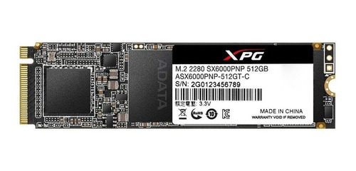 Imagen 1 de 3 de Disco sólido SSD interno XPG SX6000 Pro ASX6000PNP-512GT-C 512GB negro