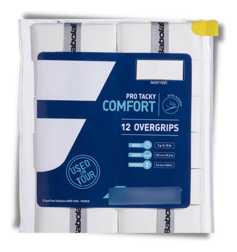 Overgrip Babolat - Pro Tacky Comfort X12 Blanco