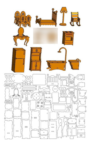 Vectores Premium De Muebles Para Maquetas Corte Láser Cnc