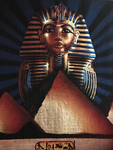 Papiro Egipcio Original Pintura Egipto Pirámides Tutankamón (Usado)