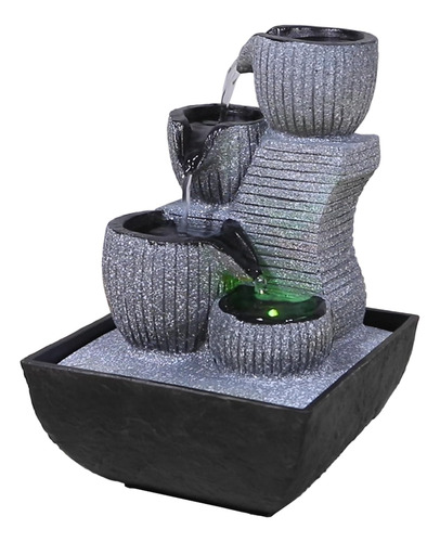 Fuente De Mesa Con Cascada De 4 Niveles Y Luz Rgb