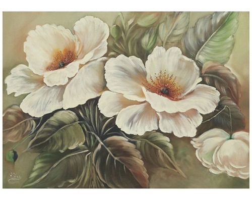 Gravura Para Quadros Floral Flores Brancas Pôster 70x50 Cm