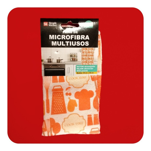 1 Toalla Paño De Microfibra 40x30 Cm Multiusos Varios Hgr