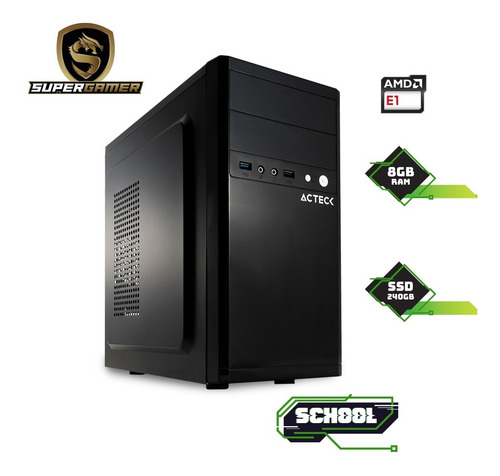 Imagen 2 de 8 de Pc Supergamer Amd E1-6010 8gb 240gb Monitor 19.5+kit 2 En 1