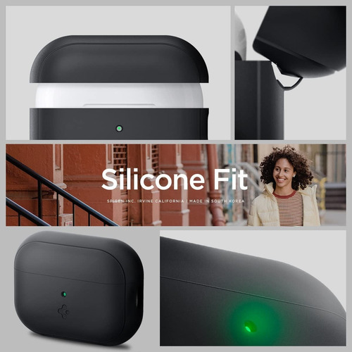 Imagen 6 de 7 de Case Spigen Silicone Fit Con Ajuste AirPods Pro 2da Gen