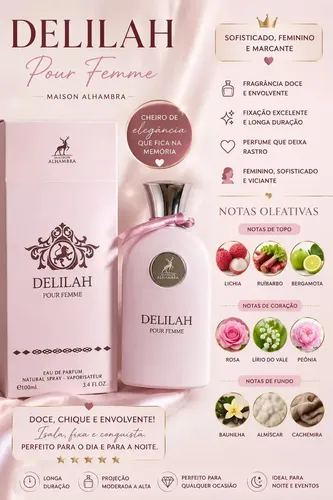 Perfume Arabe Delilah Maison Alhambra 100ml Eau De Parfum