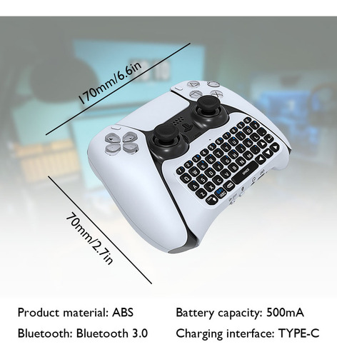 Alça De Teclado Compatível Com Bluetooth 3.0 Para Sony Ps5