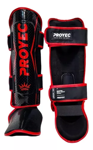 Protector Tibial Desmontable - Proyec Booster (Negro/Rojo)