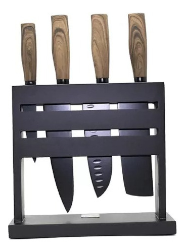 Taco Soporte Para Cuchillo + Set De Cuchillos 4pcs Wayu