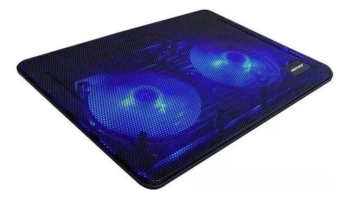 Base Cooler Notebook Hasta 17 Doble Fan Luz Led Usb Pad Color Negro