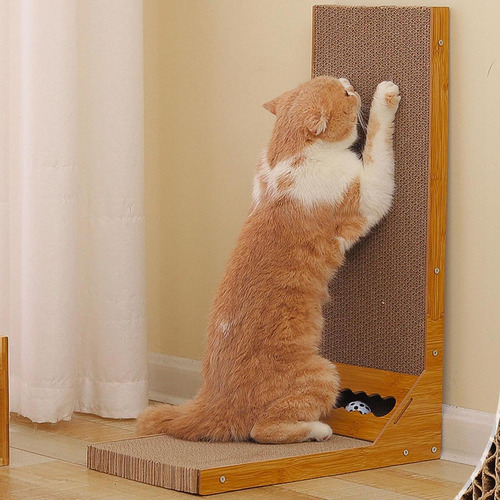 Rascador Para Gatos En Forma De L Con Bola Integrada,