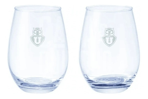 Set 2 Vasos Glasso Universidad De Chile Premium 