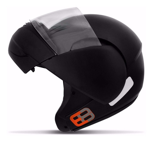 Capacete E08 Robocop 61 Preto Fosco Articulado Ebf Viseira